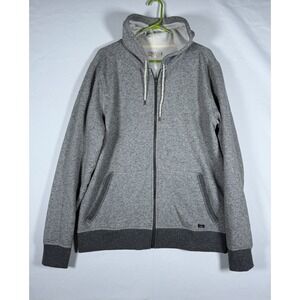 Faherty Double Knit Full Zip Hoodie Men's XL Heather Gray Minimalist Loungewear